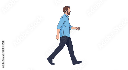 Stylish businessman strides forward with purpose, embodying ambition and success, perfect for visual storytelling and corporate branding initiatives