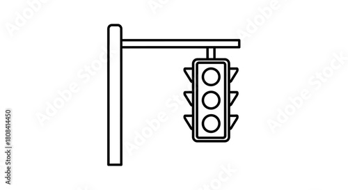 Traffic Signal Icon: A simple line art illustration of a traffic signal, depicting the fundamental elements of road management.