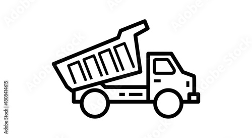 Heavy-duty Dump Truck: A bold illustration of a heavy-duty dump truck, with its bed tilted skyward, ready for a large cargo drop. This image captures the essence of construction and transportation.
