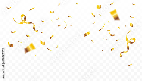 Celebratory Shower Golden Confetti Burst for Festive Occasions and Cheerful Celebrations