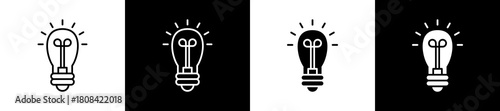 Energy icon set in line and glyph style on black and white background