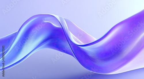 Iridescent purple fabric wave, smooth, flowing, and abstract design