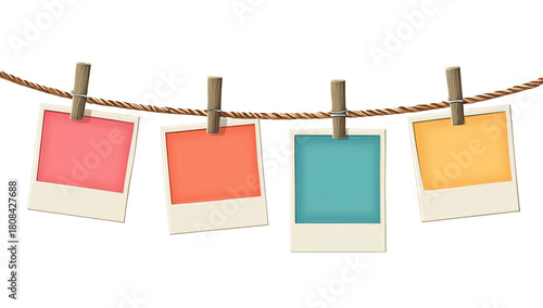 Set of four polaroid frames with different backgrounds.  Polaroid photo frames include blank, dark gray, white and black options.  Polaroid image templates perfect for scrapbook. Transparent bg