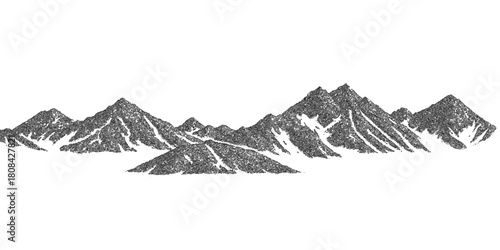 A beautiful panoramic winter mountain landscape vector illustration of snowy alps under a blue sky