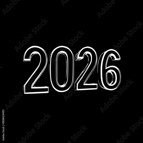 Anticipating 2026: The future beckons as the year 2026 is boldly illuminated, representing the passage of time and the promise of tomorrow. The composition evokes anticipation, progress.