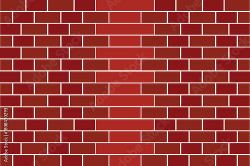 Stylized brick wall pattern with red and brown rectangular blocks abstract Vector