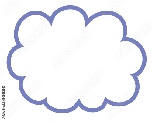 パープル雲吹き出し