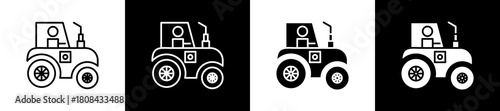 Agriculture icon set in line and glyph style on black and white background