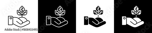 Soil Conditions icon set in line and glyph style on black and white background
