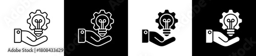 Clarity icon set in line and glyph style on black and white background