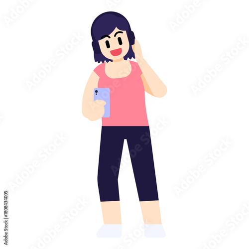 An enthusiastic young podcaster illustration
