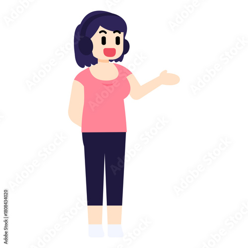 An enthusiastic young podcaster illustration
