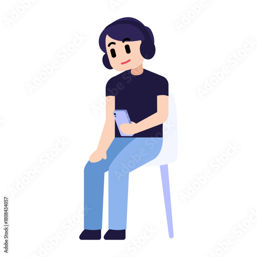 An enthusiastic young podcaster illustration
