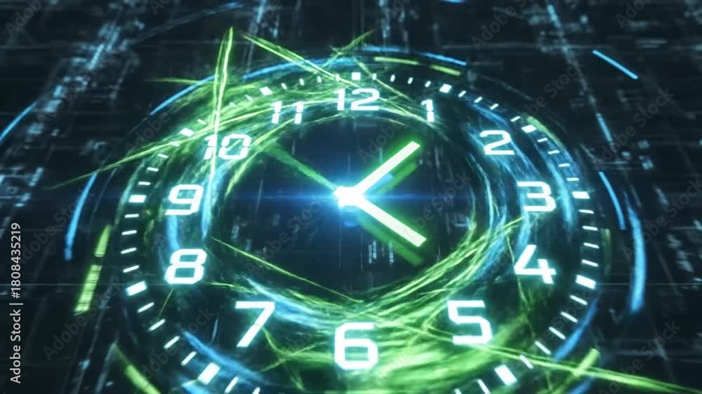 custom made wallpaper toronto digitalFuturistic clock face displays digital time