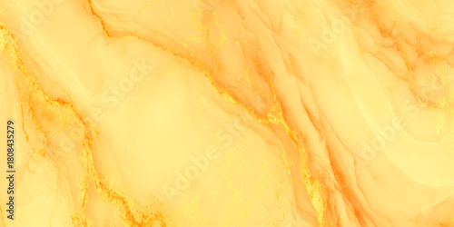 Luxurious golden marble texture background abstract stone surface with swirling yellow and orange veins elegant interior wallpaper and decor.