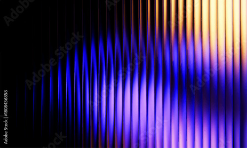 Abstract colorful rainbow wave pattern design with bright digital sound equalizer lines texture on dark blue backdrop