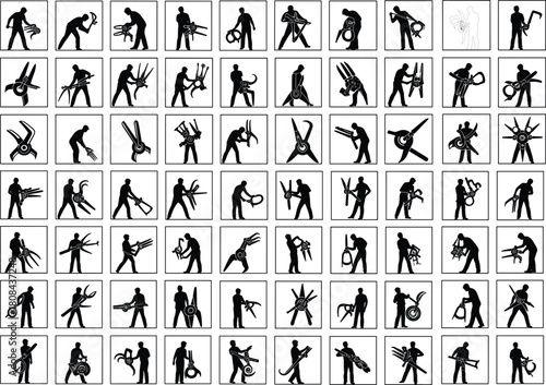 81 Tentacle Creature vs Human Silhouette Poses – Action, Emotion & Fantasy Bundle