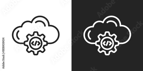 Api Icon In Black And White Line Style
