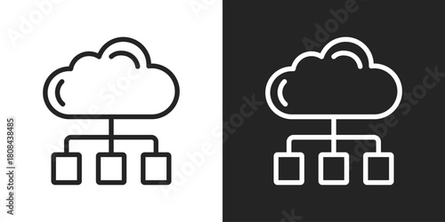 Load Balancing Icon In Black And White Line Style