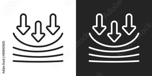 Elasticity Icon In Black And White Line Style