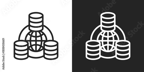 Cdn Icon In Black And White Line Style