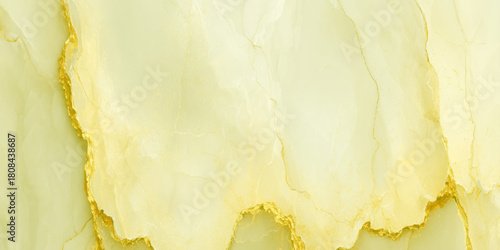 Soft mint green and gold alcohol ink texture abstract marble background wallpaper banner creating a luxurious, organic marble or stone like texture.