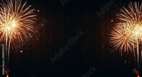 Fireworks display against dark background