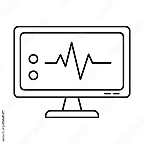 Medical monitor showing vital signs isolated on white background