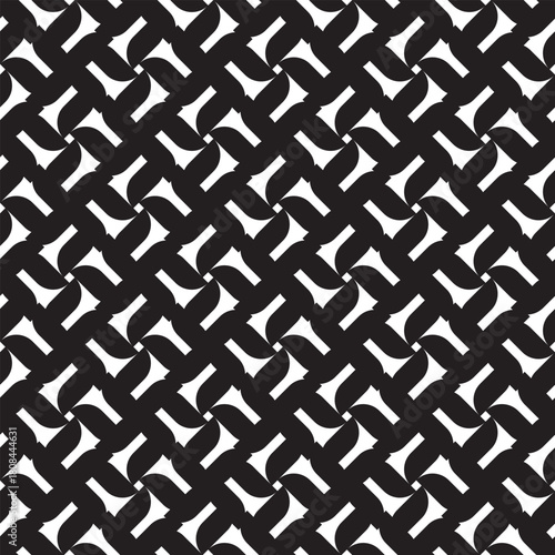 Seamless pattern. Powerful black and white graphic diagonal lines create depth and movement. Ideal for use in print, textiles, wallpaper, or website backgrounds that require a clean, yet striking, yet