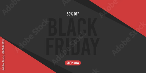 50% off black friday 50%off fifty percent off 50 % off, black, red, promotion, november, discount, price.