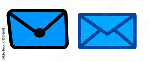 Set of email, letter, and message icons.