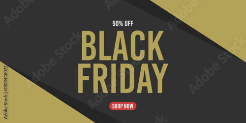 50% off black friday 50%off fifty percent off 50 % off, black, gold, golden, red, promotion, november, discount, price.