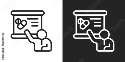 Testing Icon In Black And White Line Style