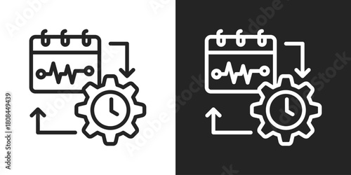 longitudinal Icon In Black And White Line Style