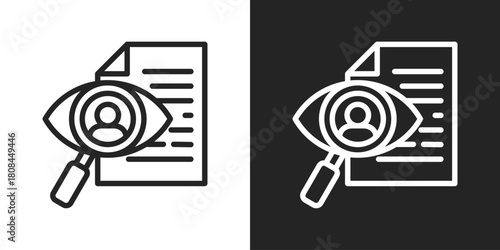 Observation Icon In Black And White Line Style