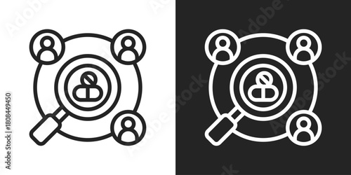 Survey Icon In Black And White Line Style
