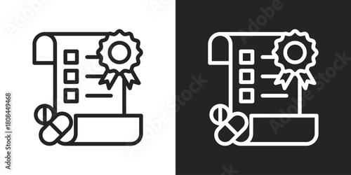 fda Icon In Black And White Line Style