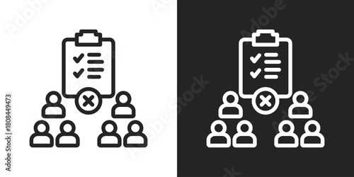 exclusion Icon In Black And White Line Style