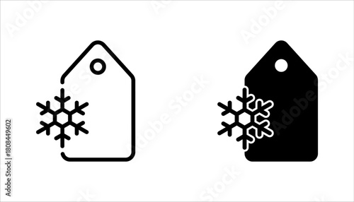 Winter sale icon set, winter discount concept, vector illustration on white background