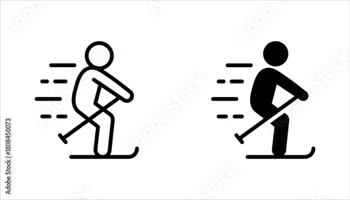 ski icon set, winter sport concept, vector illustration on white background