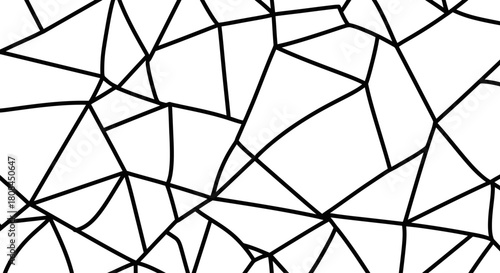 Abstract black lines create a complex geometric pattern on white background.