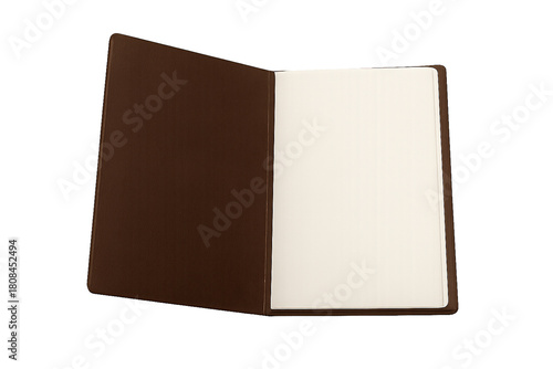 Open Restaurant Menu Mockup, Realistic Paper Texture, Hardcover Design, Transparent Background, 4K Mockup