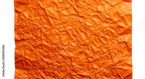 Wallpaper Mural Bright orange crumpled paper texture with deep shadows and highlights isolated on a transparent background Torontodigital.ca