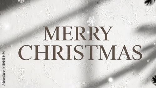 Minimalist White Christmas Design with Subtle Snowflakes and Elegant Modern Typography