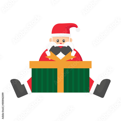 Santa's Gift: A jolly Santa Claus, his red suit radiant with holiday cheer, presents a beautifully wrapped gift. A symbol of generosity and the spirit of giving.