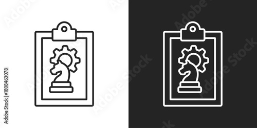 Strategy Icon In Black And White Line Style