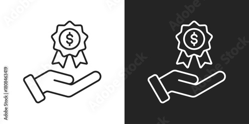 Benefit Icon In Black And White Line Style