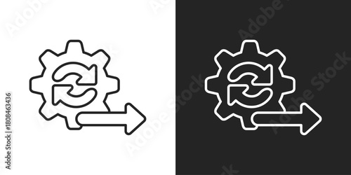 Agile Icon In Black And White Line Style