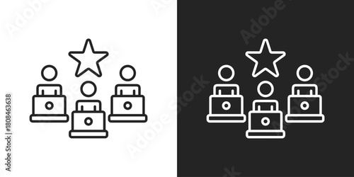 Expert Icon In Black And White Line Style