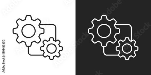 Integration Icon In Black And White Line Style